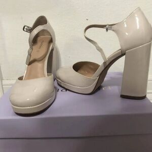 Elegant Cream Platform Heels
